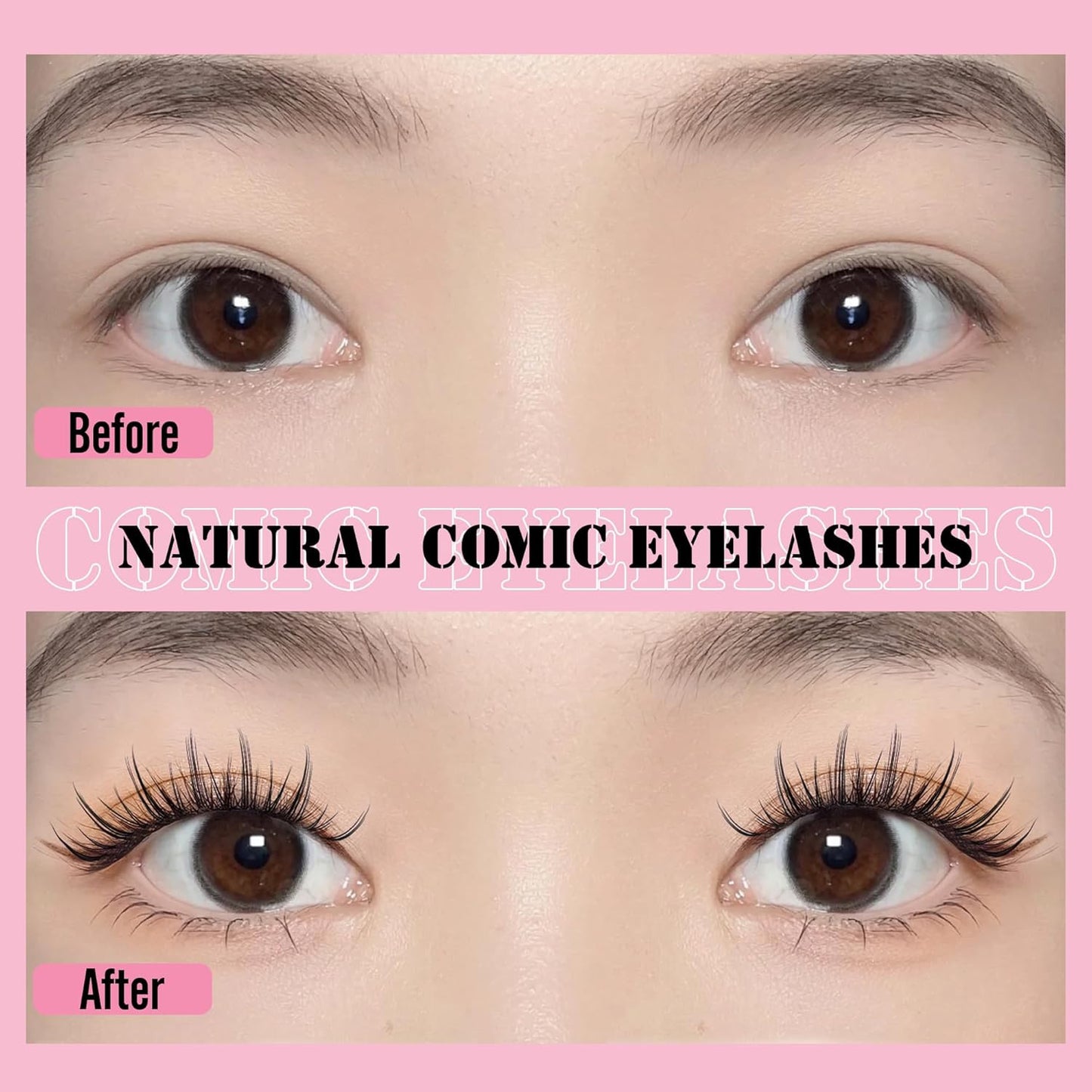 Natural Look Anime Lashes with Clear Band - Moonlight - Ultra-Thin Clear Band -