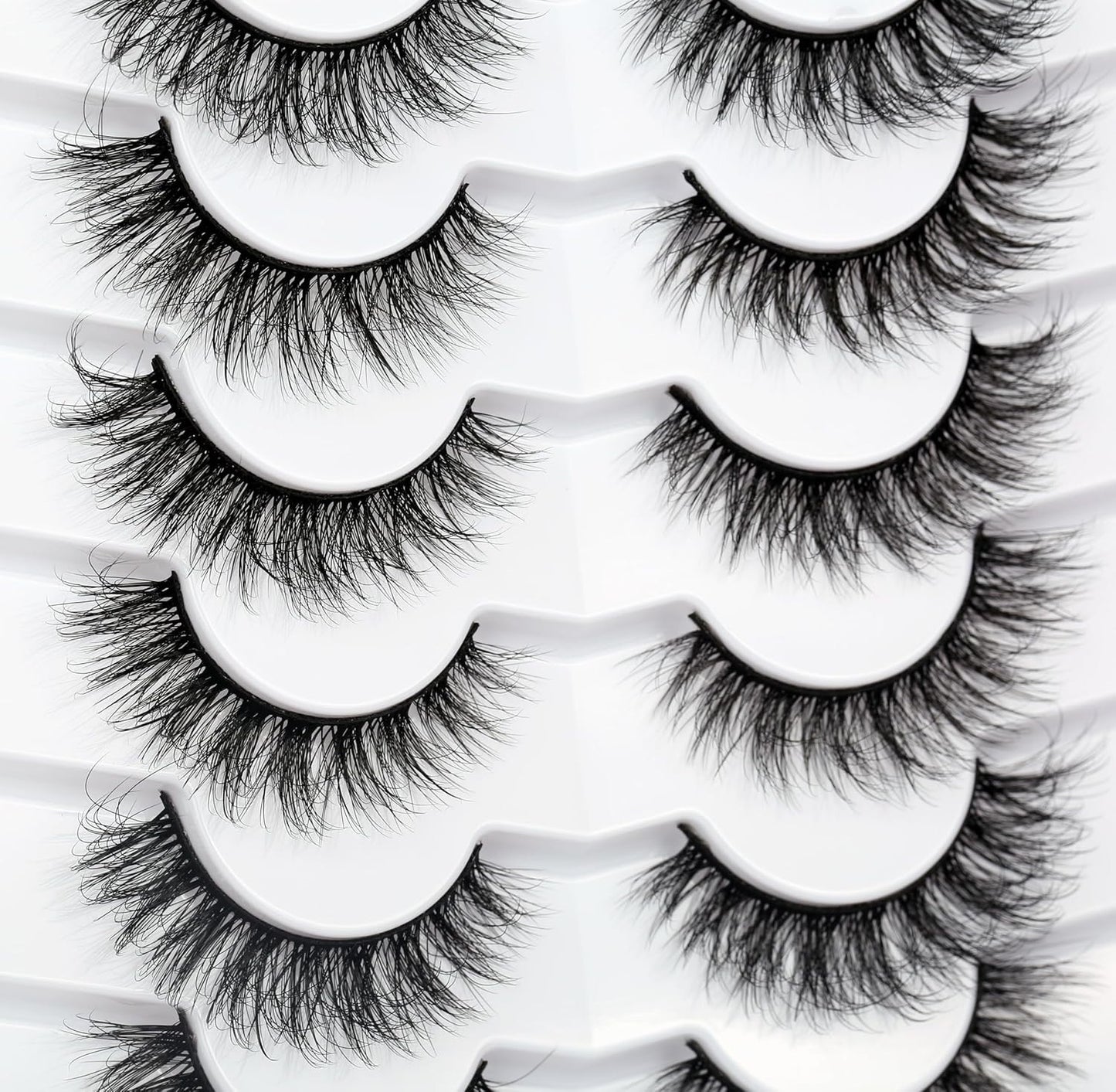 Natural False Eyelashes Cat Eye Look Wispy Clusters 8D Volume Fake Eyelashes Fau