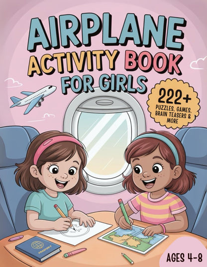 Airplane Activity Book for Girls Ages 4-8: 222+ Puzzles, Games and Brain Teasers