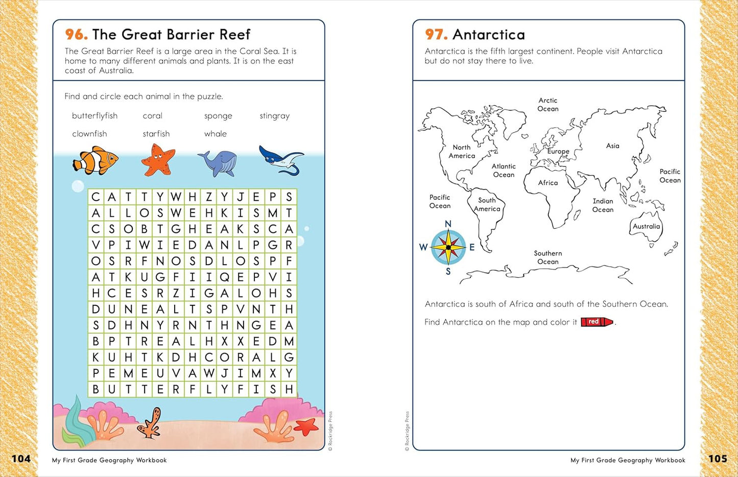 My First Grade Geography Workbook: 101 Games & Activities to Support First Grade