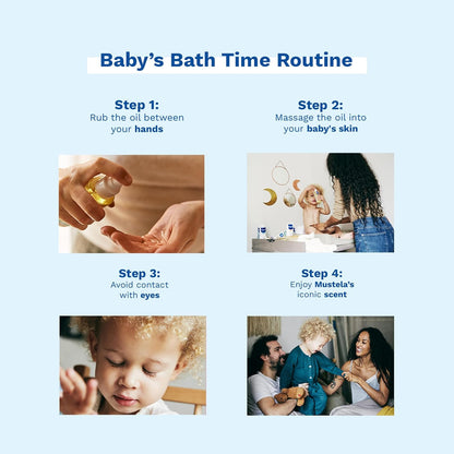 Mustela Baby Oil - Moisturizing Oil for Massage - with Natural Avocado, Pomegran