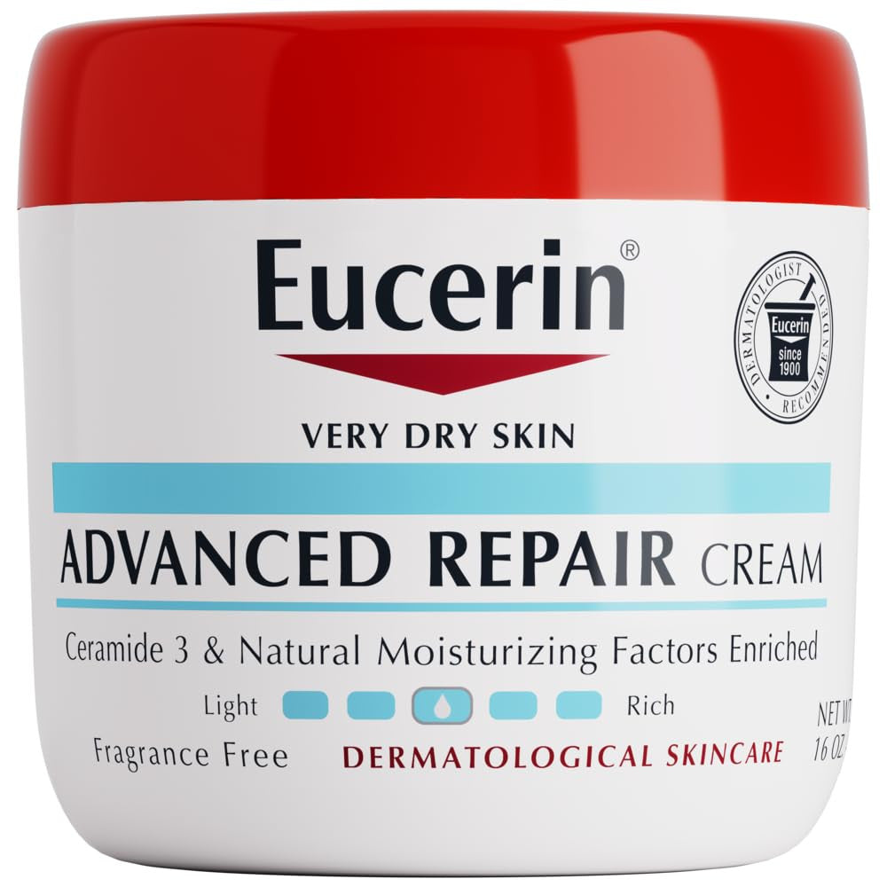 Advanced Repair Body Cream for Very Dry Skin, Fragrance Free Daily Body Moisturi