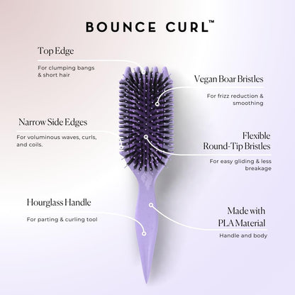 Volume Edgelift Brush, 5-In-1 Tool for Volumized Waves, Curls & Coils - Purple