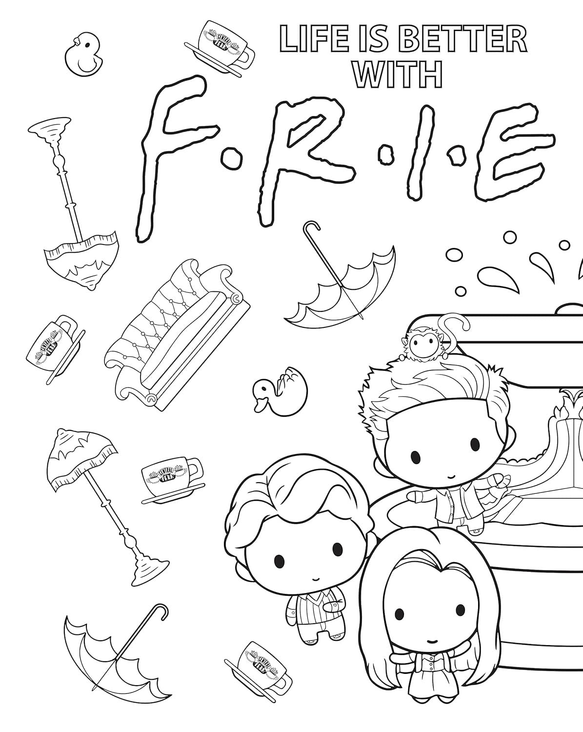 The Official Friends Coloring Book: the One with 100 Images to Color!