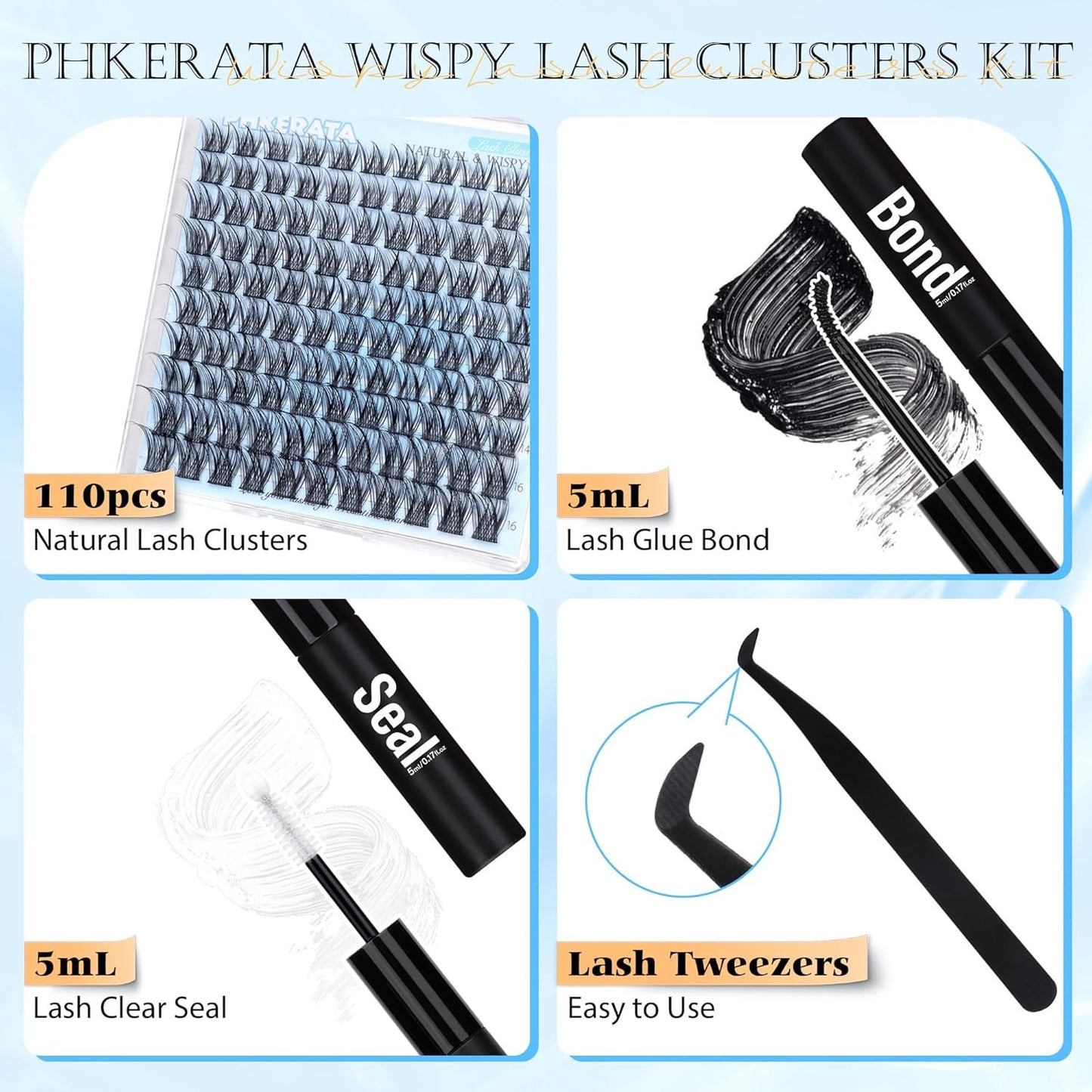 Natural Lash Clusters Kit Wispy Lash Extension Kit Cluster Eyelash Extensions Ki