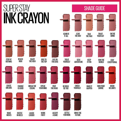 Super Stay Ink Crayon Matte Longwear Lipstick Makeup, 125 Check Yourself, 0.04 O