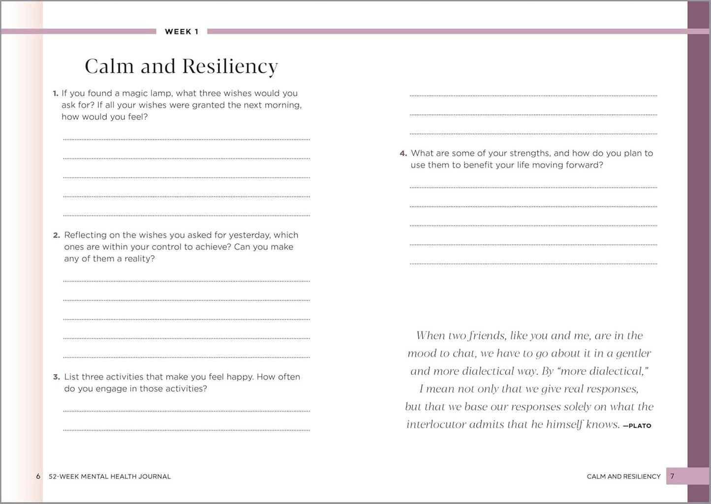 52-Week Mental Health Journal: Guided Prompts and Self-Reflection to Reduce Stre