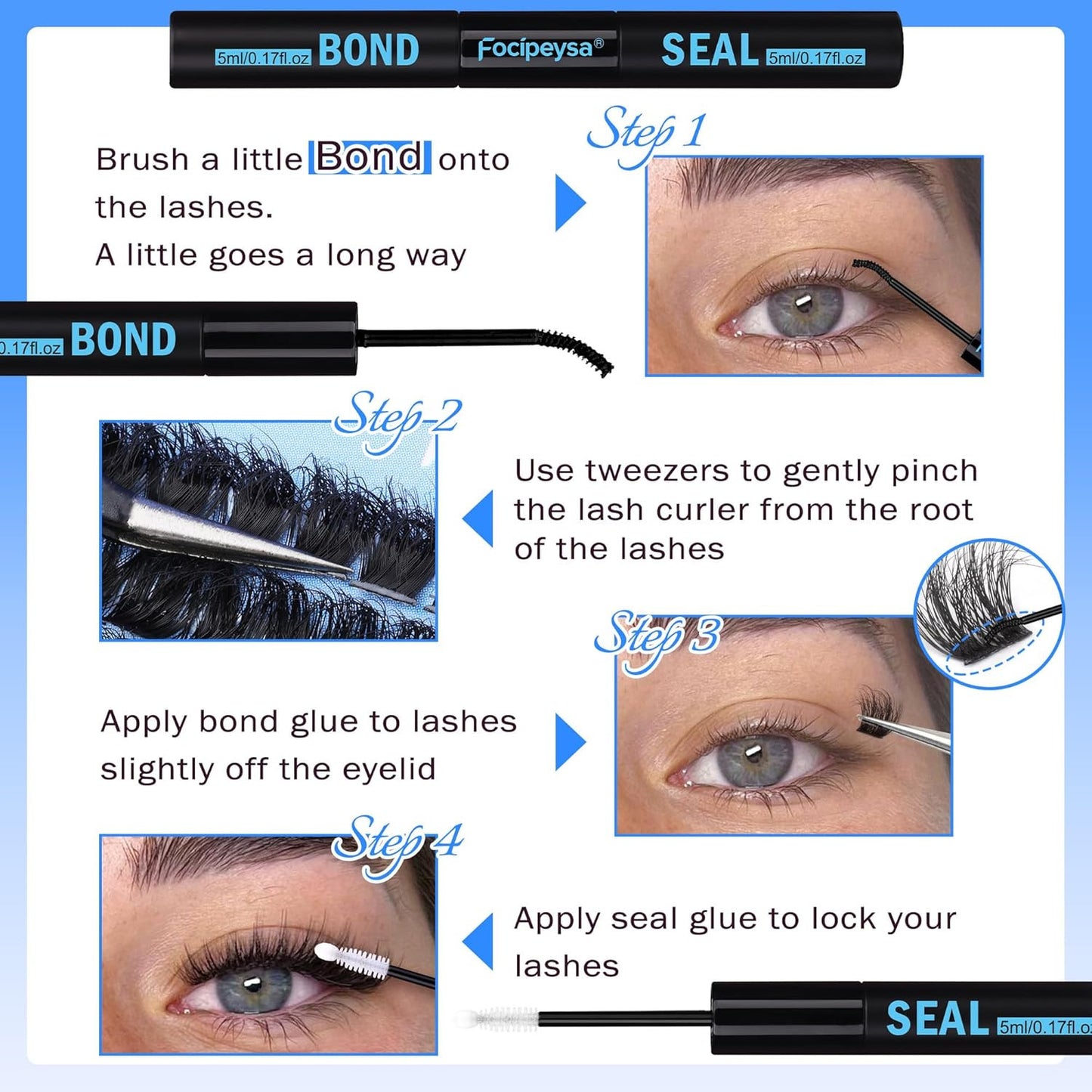 Thick Lash Extension Kit Full Lash Clusters 100P Eyelash Extension Kit DIY Lash