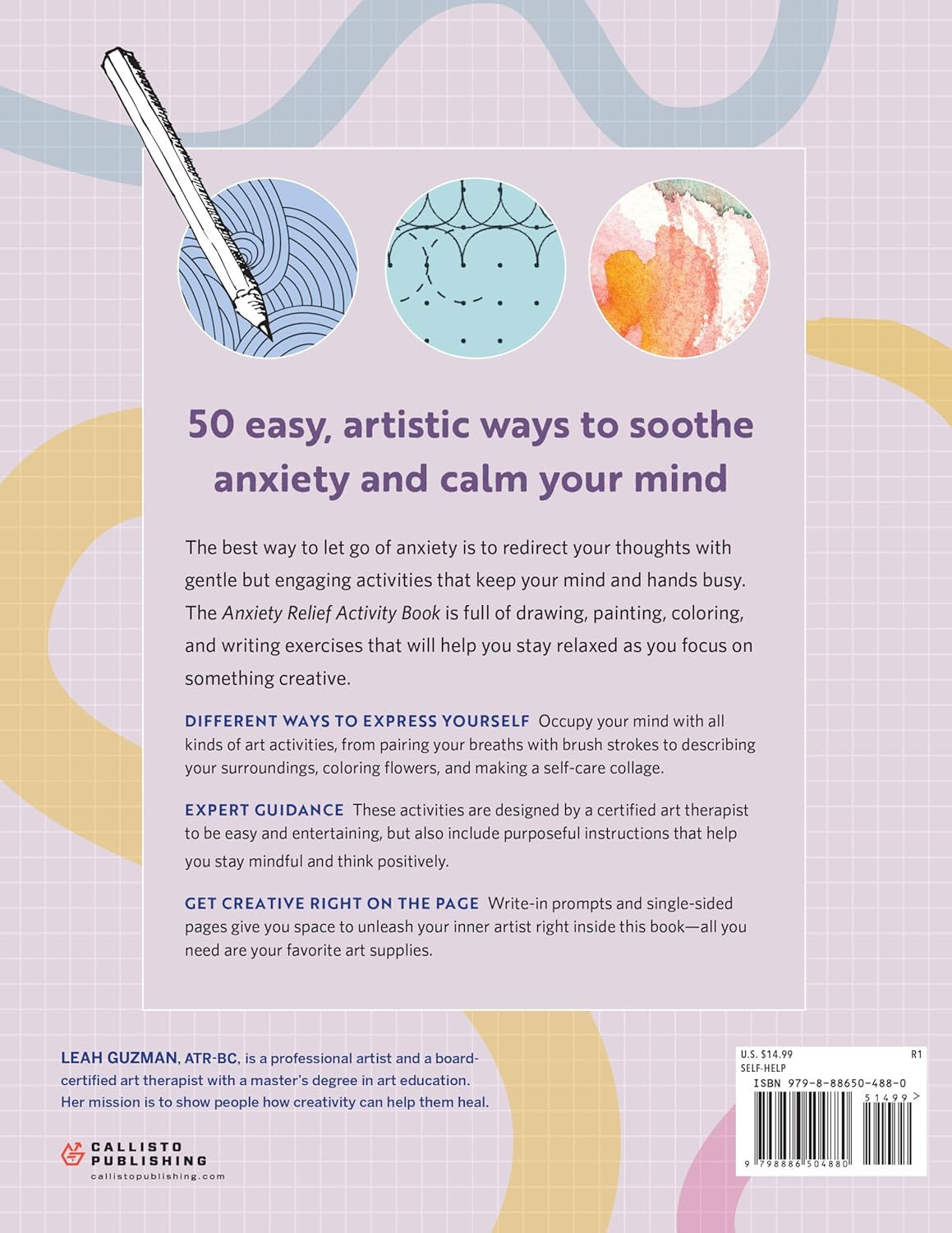 Anxiety Relief Activity Book: 50 Therapist-Designed Art Prompts for Anxiety