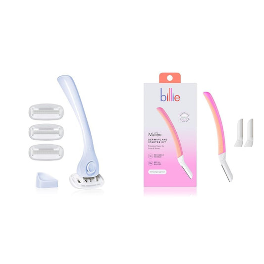 Women'S Razor Kit with 5 Blades + Dermaplane Starter Kit with 3 Refill Blades fo
