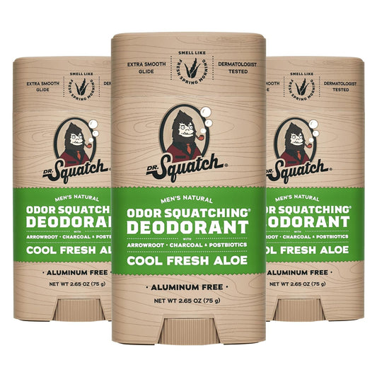Natural Deodorant for Men - Odor-Squatching Aluminum Free - Cool Fresh Aloe (2.6