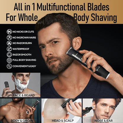 All in 1 Groin & Body Hair Trimmer for Men Bikini Trimmer Women Electric Ball Pu