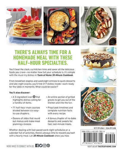 Taste of Home 30 Minute Cookbook: 317 Quick Recipes for Delicious Home-Cooked Me