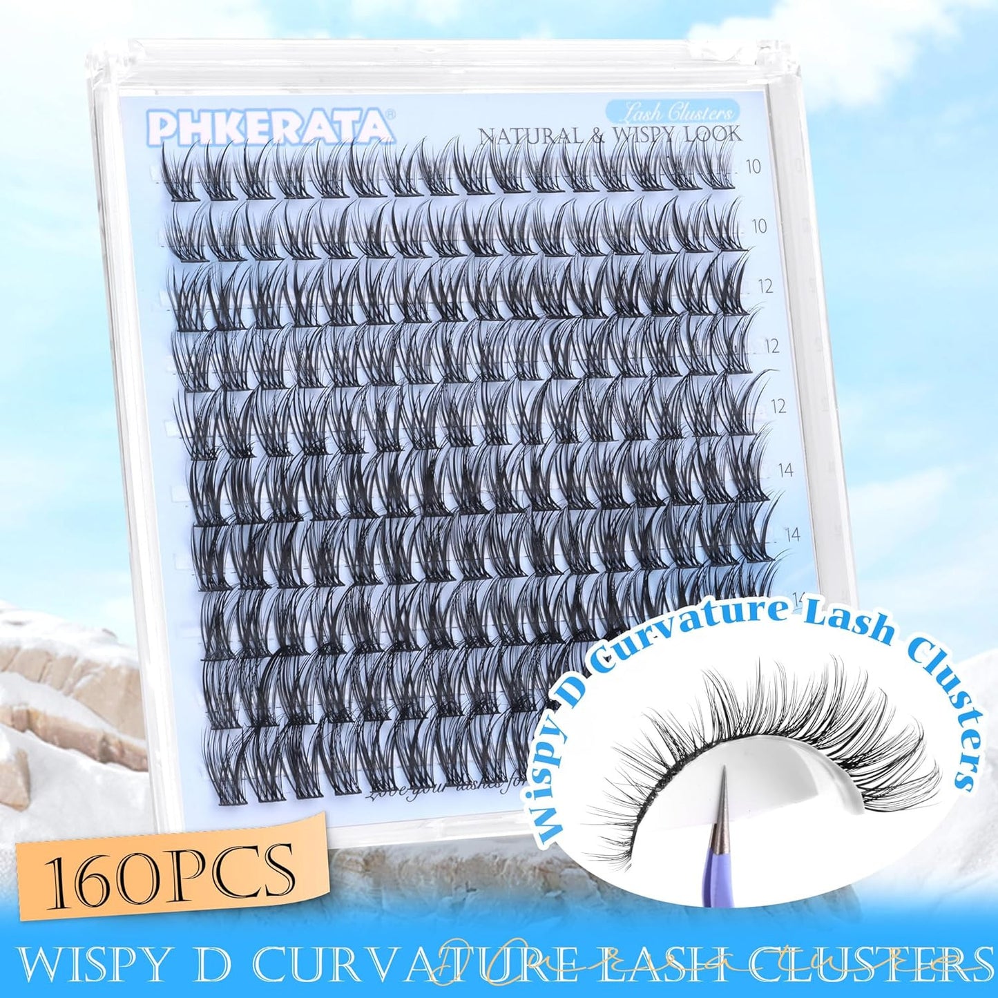 Natural Lash Clusters Wispy Eyelash Clusters 160 Pcs Individual Lashes D Curvatu
