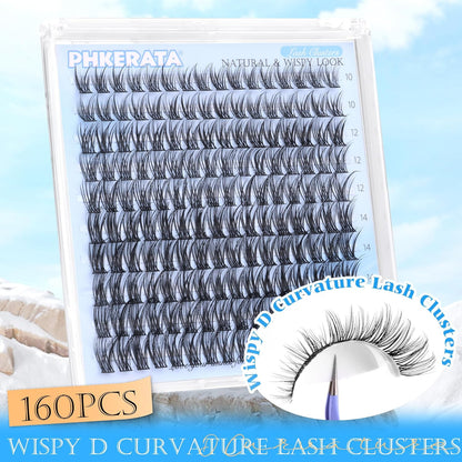Natural Lash Clusters Wispy Eyelash Clusters 160 Pcs Individual Lashes D Curvatu