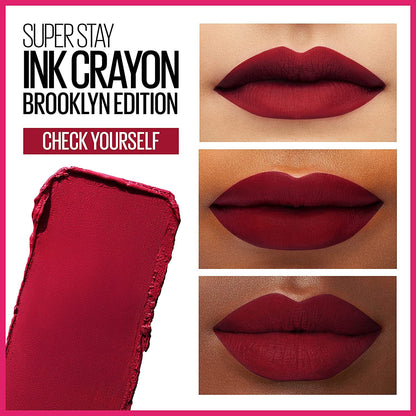 Super Stay Ink Crayon Matte Longwear Lipstick Makeup, 125 Check Yourself, 0.04 O