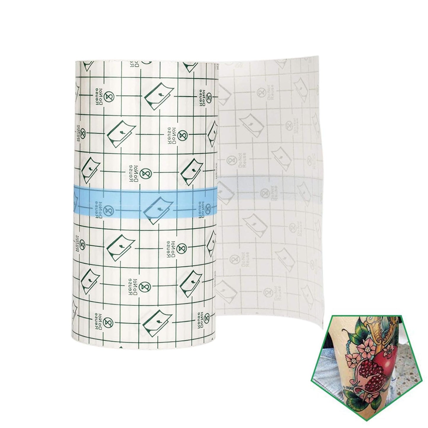 Tattoo Aftercare Bandage Roll 4"X 10 Yard - Waterproof Transparent Film for Tatt