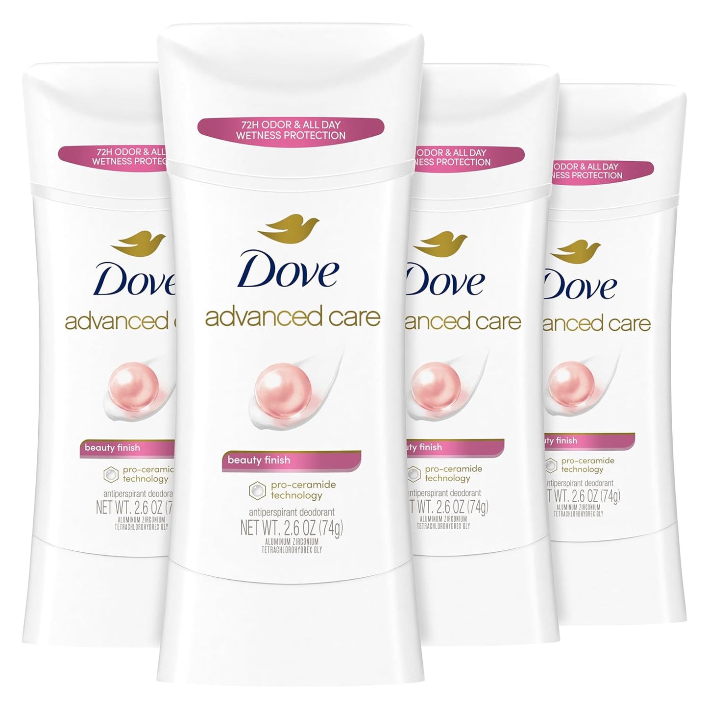 Advanced Care Antiperspirant Deodorant Stick Beauty Finish 4 Count for Helping Y
