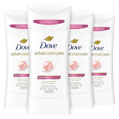 Advanced Care Antiperspirant Deodorant Stick Beauty Finish 4 Count for Helping Y