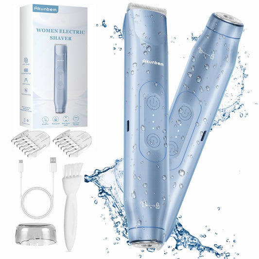 2 in 1 Women Electric Shaver Dual Head Bikini Trimmer for Women IPX7 Waterproof