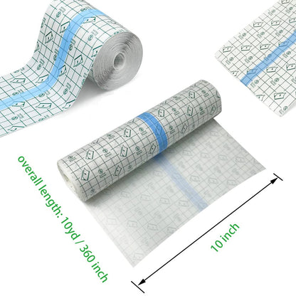 Tattoo Aftercare Bandage Roll 10"X 10 Yard - Waterproof Transparent Film for Tat