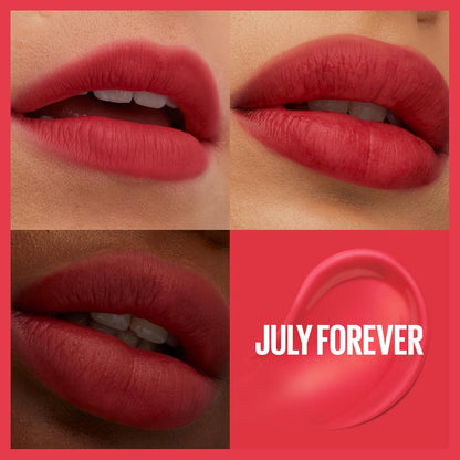 Super Stay Teddy Lip Tint, Long Lasting Matte Lipstick for up to 12HR Wear, July