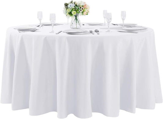 120 Inch round Tablecloth Washable Polyester Table Cloth Decorative Table Cover
