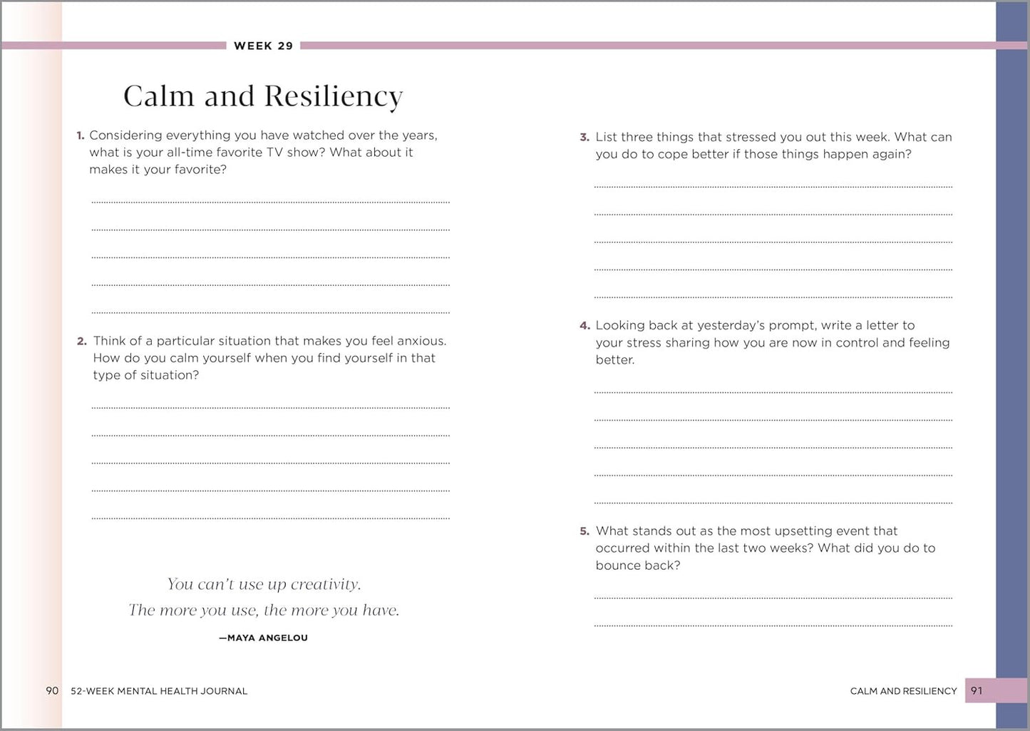 52-Week Mental Health Journal: Guided Prompts and Self-Reflection to Reduce Stre
