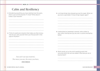 52-Week Mental Health Journal: Guided Prompts and Self-Reflection to Reduce Stre