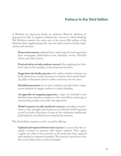 A Workbook for Arguments: a Complete Course in Critical Thinking
