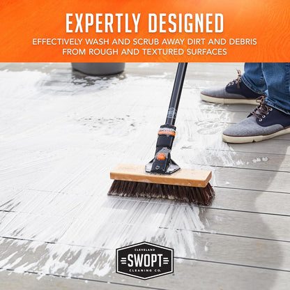 10' Premium Rough Surface Scrub Brush Head - Deck Brush for Rough and Textured S