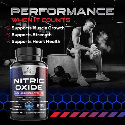 Nitric Oxide Booster Extra Strength 3000Mg - L Arginine 3X Strength Nitric Oxide