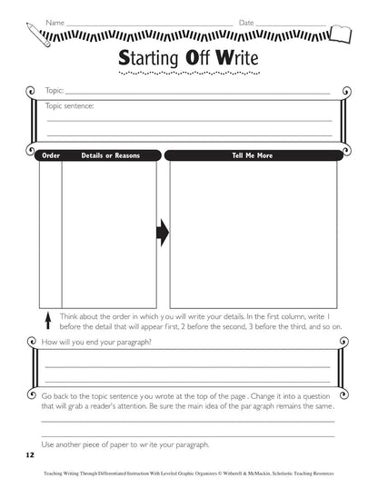 Teaching Writing through Differentiated Instruction with Leveled Graphic Organiz
