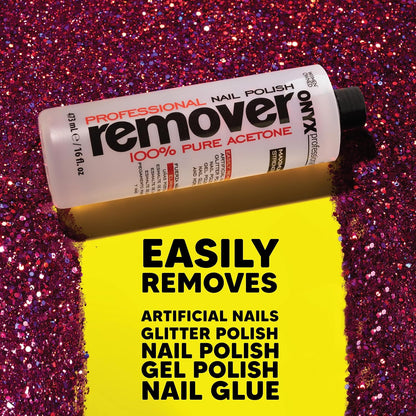 100% Pure Acetone Nail Polish Remover Kit with 7 Inch Nail File, 16 Fl Oz - Made