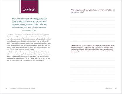 52-Week Devotional Journal for Grief: Prompts and Prayers for Navigating Loss