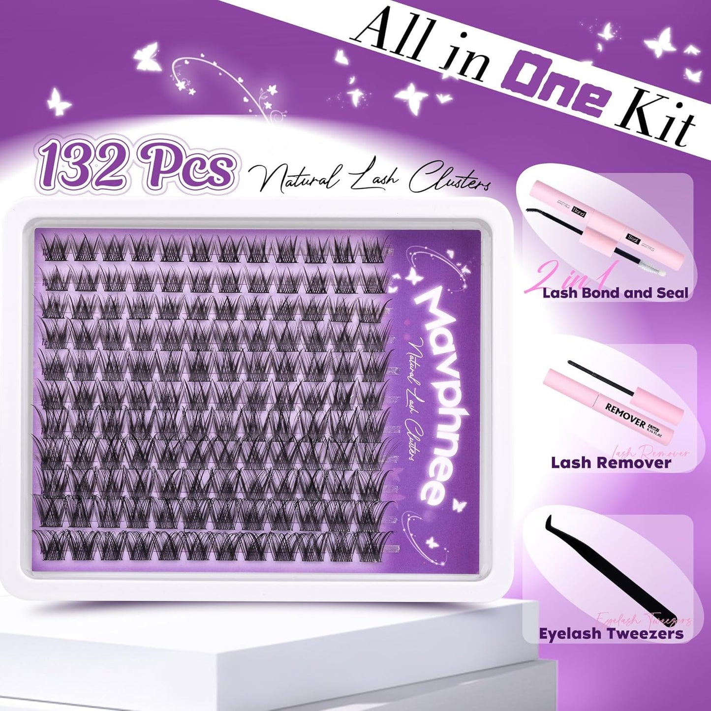 Natural Lash Clusters Kit Wispy Eyelash Clusters Cc-Curly Cluster Eyelash Extens