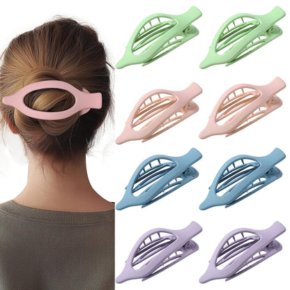 8 Pack Pastel Flat Hair Clips for Girls – Cute Matte Claw Clips in Pink, Blue, G
