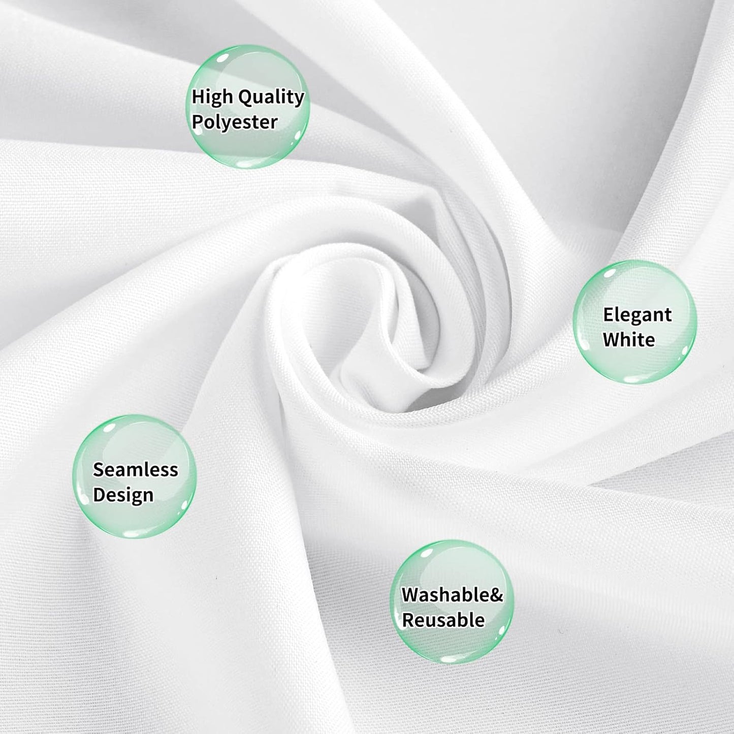 10 Pack round Table Cloths White round Tablecloth 120 Inch Washable Polyester Fa