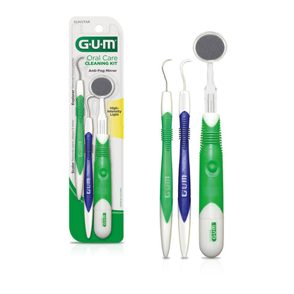 Oral Care Dental Cleaning Kit, Dental Mirror with Light, Explorer Pick, and Dent