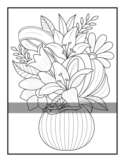 100 Flowers: an Adult Coloring Book with Bouquets, Wreaths, Swirls, Patterns, De