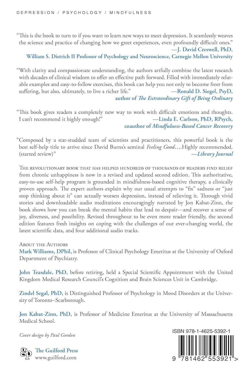 The Mindful Way through Depression: Freeing Yourself from Chronic Unhappiness