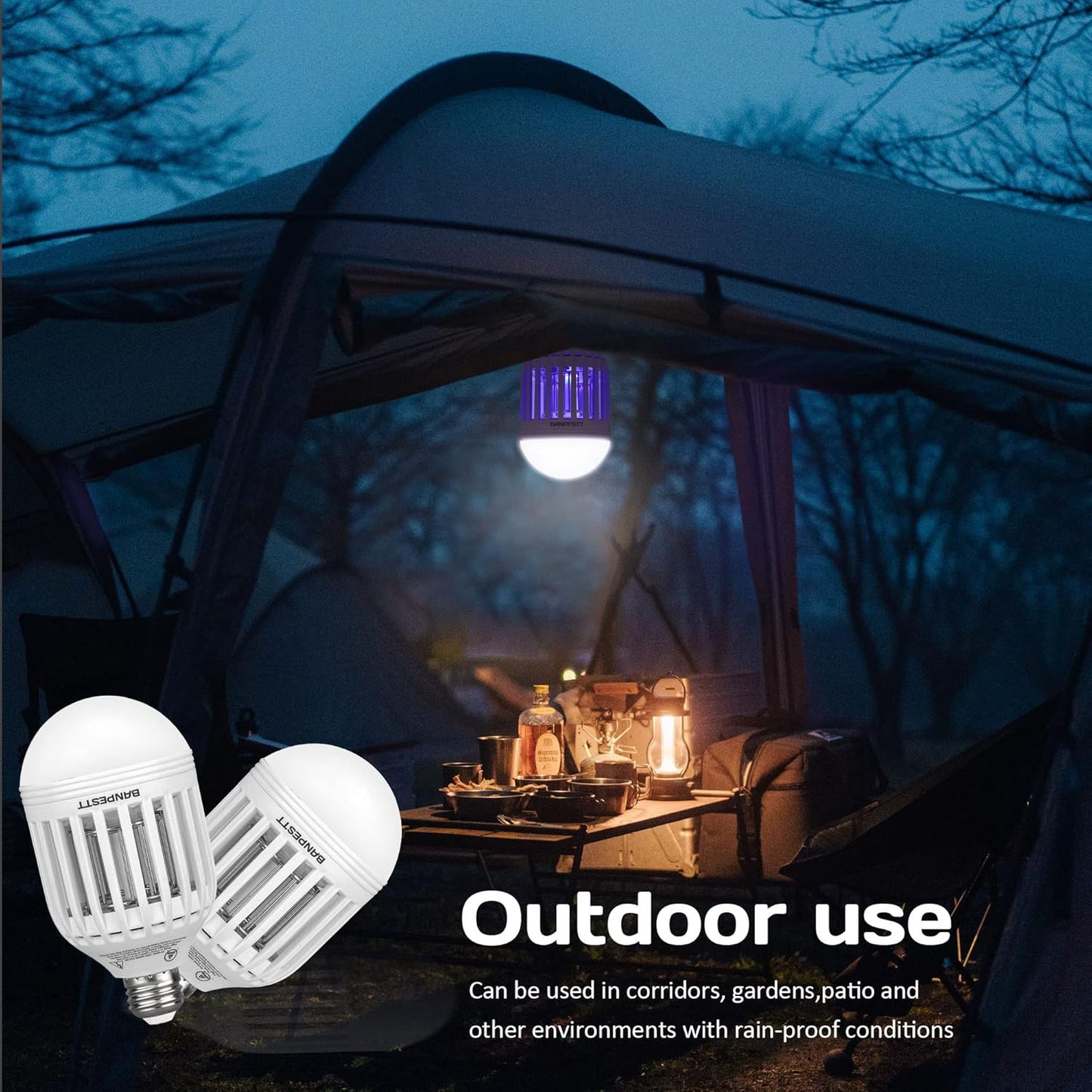 [2-Pack]  Bug Zapper Light Bulb 2-In-1 Indoor Mosquito Zapper Gnat Trap- Electri