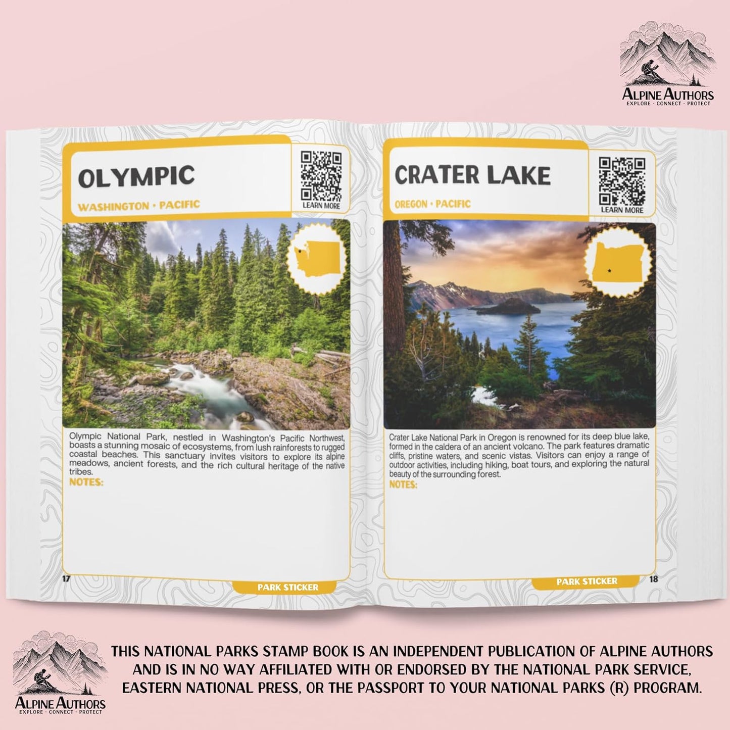 National Parks Stamp Book with Sticker Set: Passport-Sized National Park Book wi