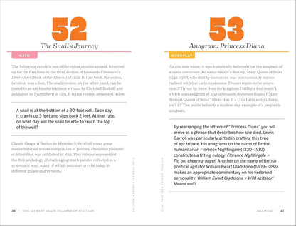 The 125 Best Brain Teasers of All Time: a Mind-Blowing Challenge of Math, Logic,