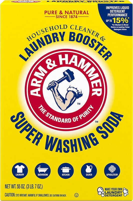 Super Washing Soda Household Cleaner and Laundry Booster, 55 Oz Box