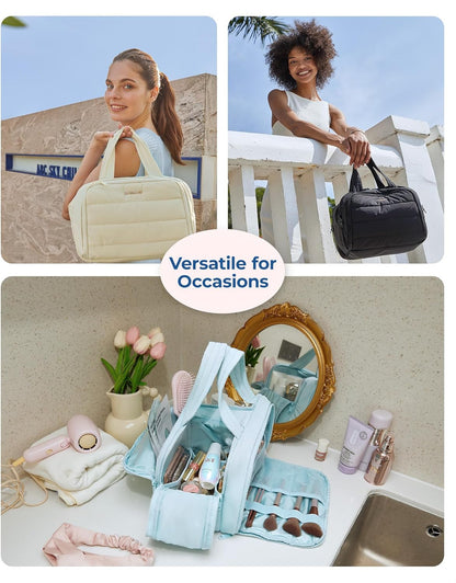 Travel Toiletry Bag, Lightweight Large Wide-Open Travel Bag for Women, Puffy Cos