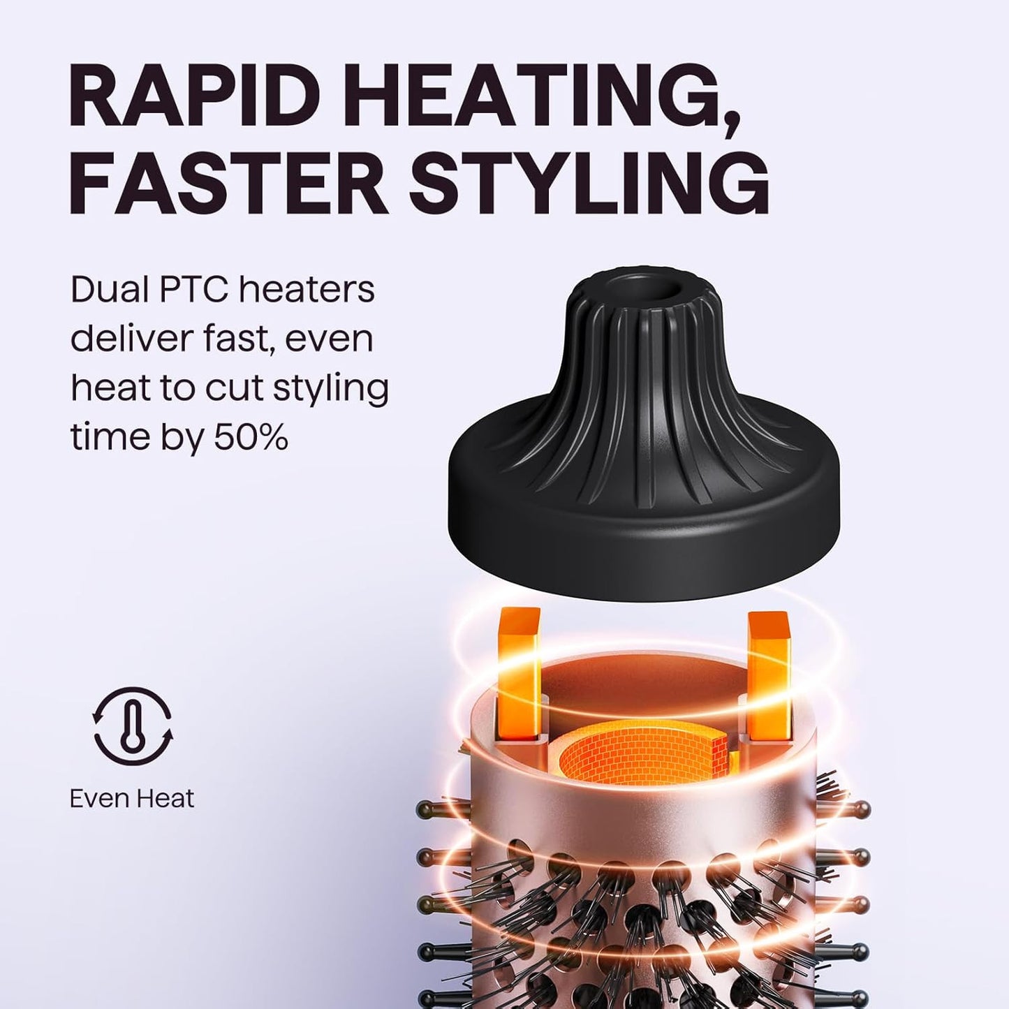 Thermal Brush, Blowout Boost 1.5 Inch Heated round Brush for Blowout Look, Negat