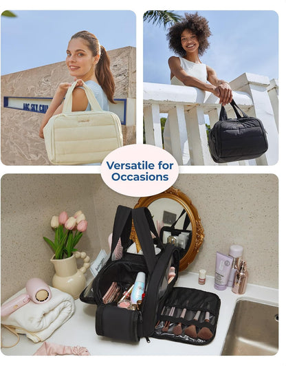 Travel Toiletry Bag, Lightweight Large Wide-Open Travel Bag for Women, Puffy Cos