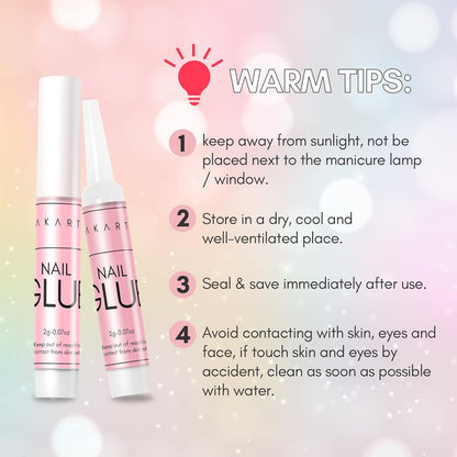 Super Strong Nail Glue: 100PCS Long Lasting Professional Adhesive for Acrylic an