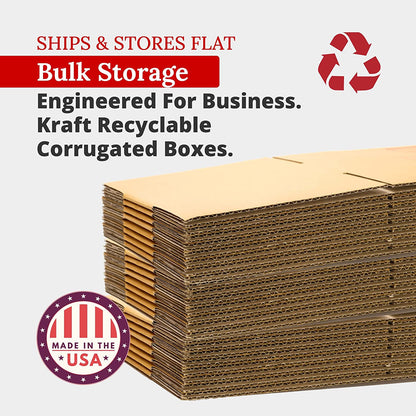 12 X 8 X 4 Corrugated Cardboard Boxes, Flat 12"L X 8"W X 4"H, Pack of 25 | Shipp